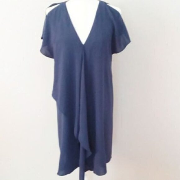 ADRIANNA Papell Blue Ruffle Dress, size 8 - Picture 1 of 9